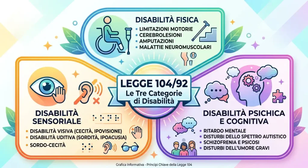 Legge 104 agevolazioni fiscali acquisto ausili categorie di disabilità fisica, sensoriale, psichica