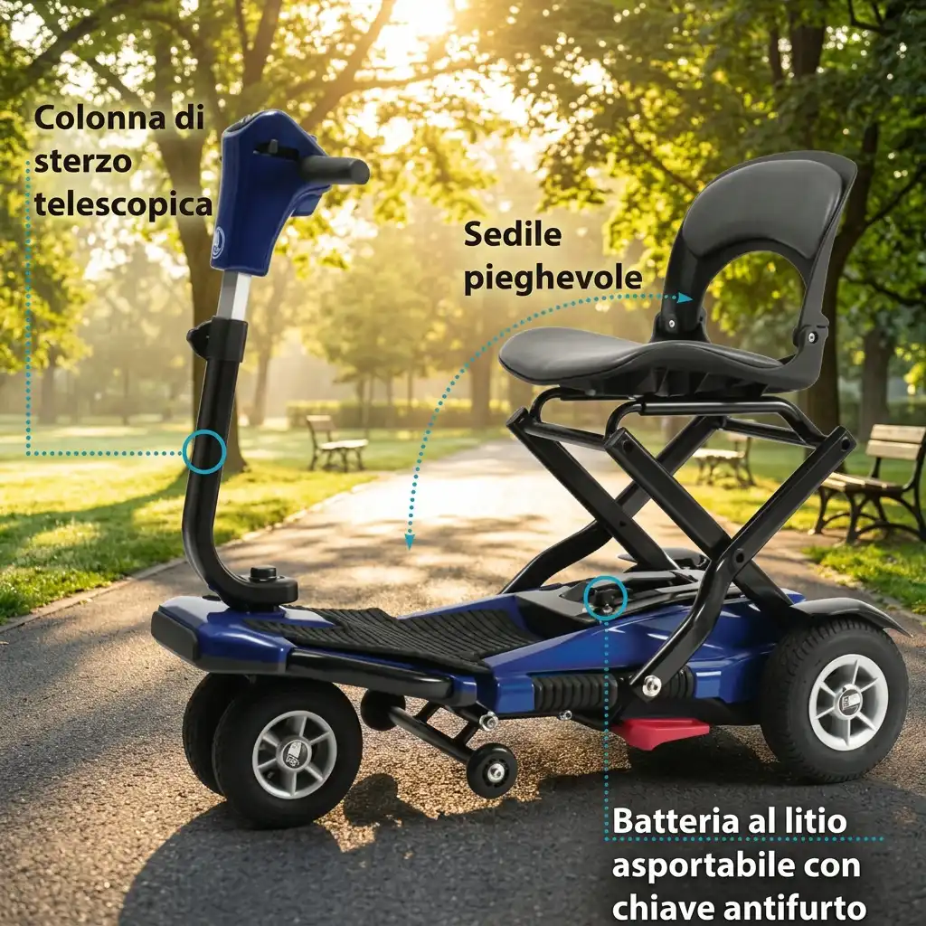 Scooter pieghevole viaggia libero disabili anziani